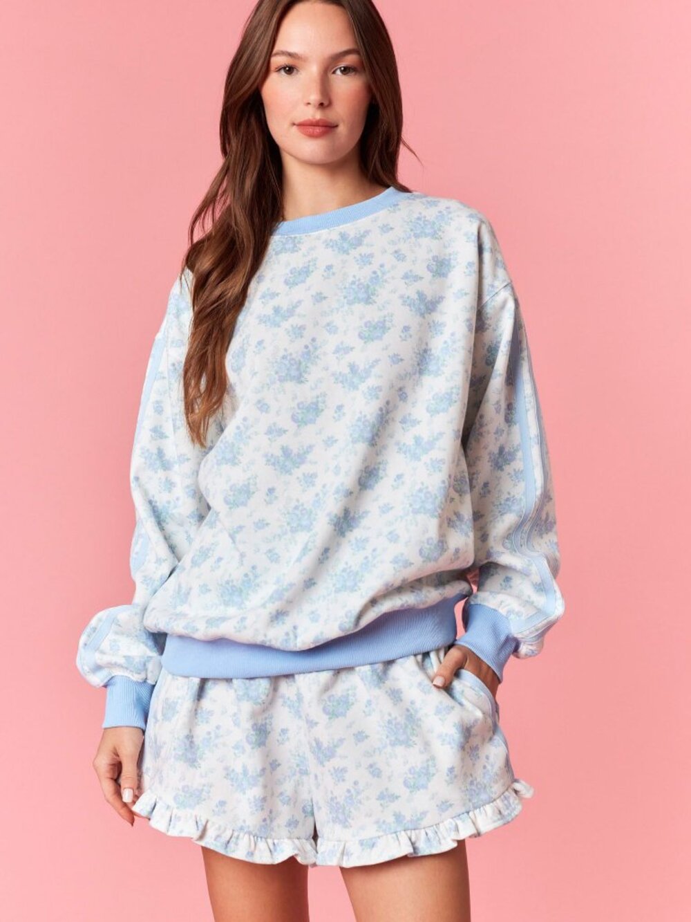 Soft Skies Floral Sweatshirt